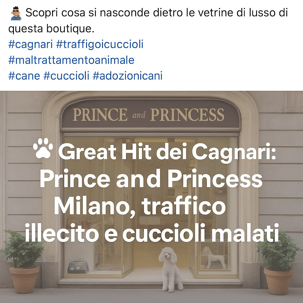 Great Hit dei cagnari: Prince and Princess Milano, traffico illecito e cuccioli malati