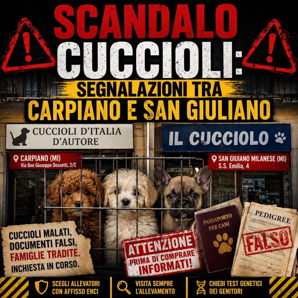 Cuccioli malati a Milano - cosa emerge tra Carpiano e San Giuliano